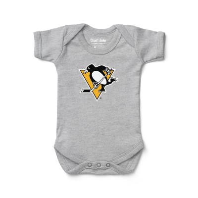 Малышам Pittsburgh Penguins Chad & Jake Heather Gray Primary Logo Bodysuit