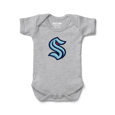 Малышам Seattle Kraken Chad & Jake Heather Gray Primary Logo Bodysuit
