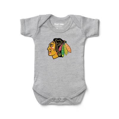 Малышам Chicago Blackhawks Chad & Jake Heather Gray Primary Logo Bodysuit