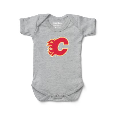 Малышам Calgary Flames Chad & Jake Heather Gray Primary Logo Bodysuit