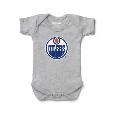 Малышам Edmonton Oilers Chad & Jake Heather Gray Primary Logo Bodysuit