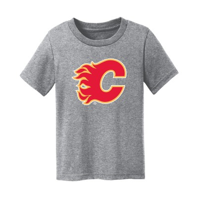 Малышам Calgary Flames Chad & Jake Heather Gray Primary Logo T-Shirt