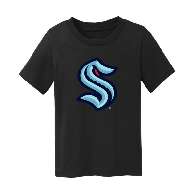 Toddler Seattle Kraken Chad & Jake Black Primary Logo T-Shirt