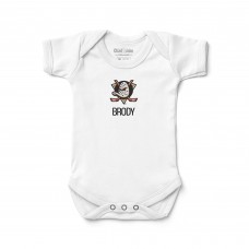 Малышам Anaheim Ducks Chad & Jake White Primary Logo Personalized Bodysuit