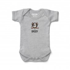 Малышам Anaheim Ducks Chad & Jake Heather Gray Primary Logo Personalized Bodysuit