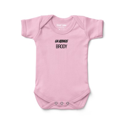 Малышам Los Angeles Kings Chad & Jake Light Pink Wordmark Personalized Bodysuit