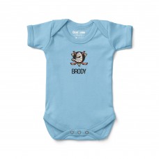 Малышам Anaheim Ducks Chad & Jake Light Blue Primary Logo Personalized Bodysuit