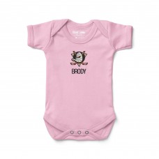 Малышам Anaheim Ducks Chad & Jake Light Pink Primary Logo Personalized Bodysuit