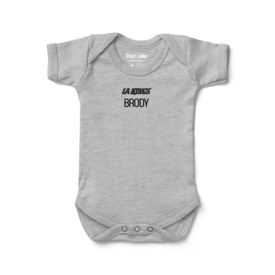 Малышам Los Angeles Kings Chad & Jake Heather Gray Wordmark Personalized Bodysuit