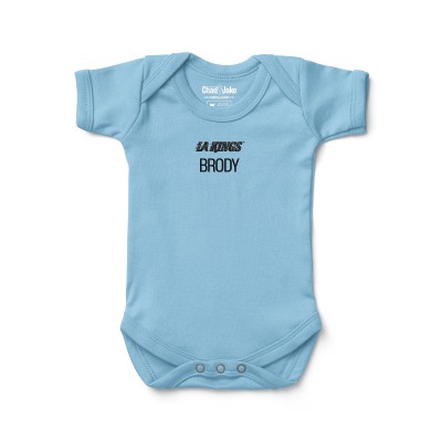 Малышам Los Angeles Kings Chad & Jake Light Blue Wordmark Personalized Bodysuit