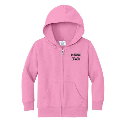Toddler Los Angeles Kings Chad & Jake Pink Wordmark Personalized Full-Zip Hoodie