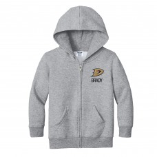 Toddler Anaheim Ducks Chad & Jake Heather Gray Secondary Logo Personalized Full-Zip Hoodie