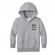 Toddler Anaheim Ducks Chad & Jake Heather Gray Primary Logo Personalized Full-Zip Hoodie