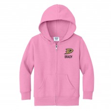Toddler Anaheim Ducks Chad & Jake Pink Secondary Logo Personalized Full-Zip Hoodie