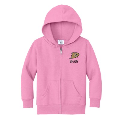 Toddler Anaheim Ducks Chad & Jake Pink Secondary Logo Personalized Full-Zip Hoodie