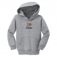 Toddler Anaheim Ducks Chad & Jake Heather Gray Secondary Logo Personalized Hoodie