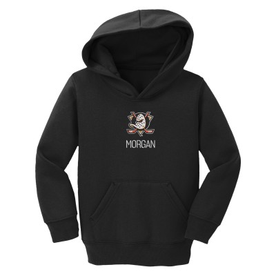 Toddler Anaheim Ducks Chad & Jake Black Primary Logo Personalized Hoodie