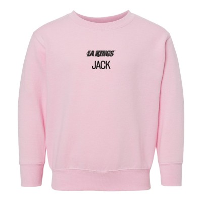 Toddler Los Angeles Kings Chad & Jake Pink Wordmark Personalized Sweatshirt