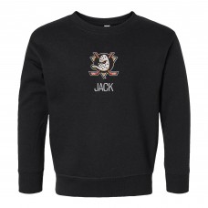 Toddler Anaheim Ducks Chad & Jake Black Primary Logo Personalized Sweatshirt