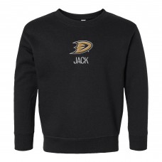 Toddler Anaheim Ducks Chad & Jake Black Secondary Logo Personalized Sweatshirt