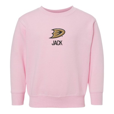 Toddler Anaheim Ducks Chad & Jake Pink Secondary Logo Personalized Sweatshirt