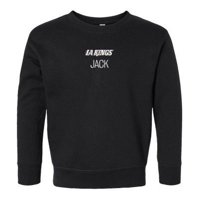 Toddler Los Angeles Kings Chad & Jake Black Wordmark Personalized Sweatshirt
