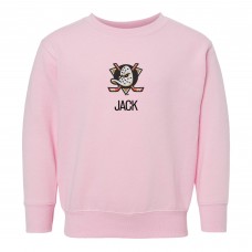 Toddler Anaheim Ducks Chad & Jake Pink Primary Logo Personalized Sweatshirt