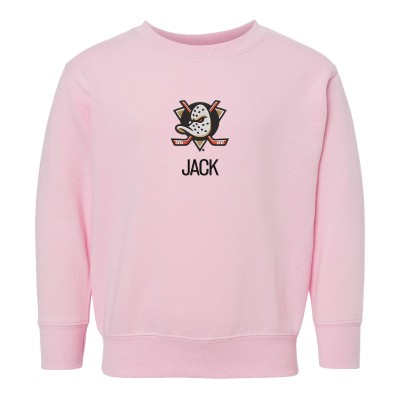 Toddler Anaheim Ducks Chad & Jake Pink Primary Logo Personalized Sweatshirt