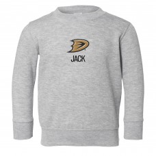 Toddler Anaheim Ducks Chad & Jake Heather Gray Secondary Logo Personalized Sweatshirt