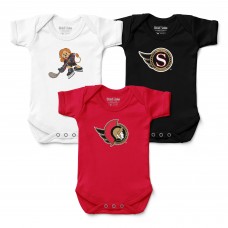 Малышам Ottawa Senators Chad & Jake Three-Pack Bodysuit Set