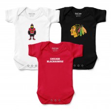 Малышам Chicago Blackhawks Chad & Jake Three-Pack Bodysuit Set