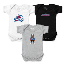 Малышам Colorado Avalanche Chad & Jake Three-Pack Bodysuit Set Малышам Colorado Avalanche Chad & Jake Three-Pack Bodysuit Set