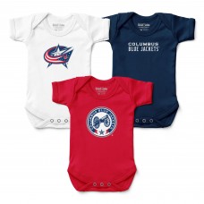 Малышам Columbus Blue Jackets Chad & Jake Three-Pack Bodysuit Set