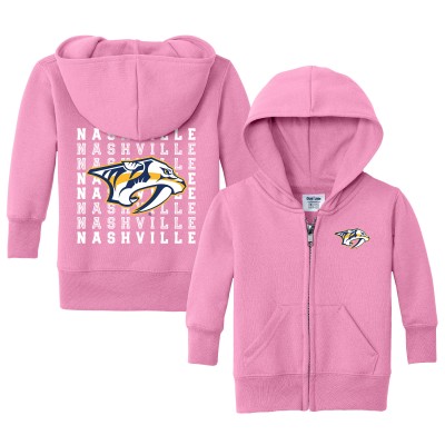 Малышам Nashville Predators Chad & Jake Light Pink Full-Zip Retro Sweatshirt