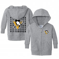 Малышам Pittsburgh Penguins Chad & Jake Heather Gray Full-Zip Retro Sweatshirt