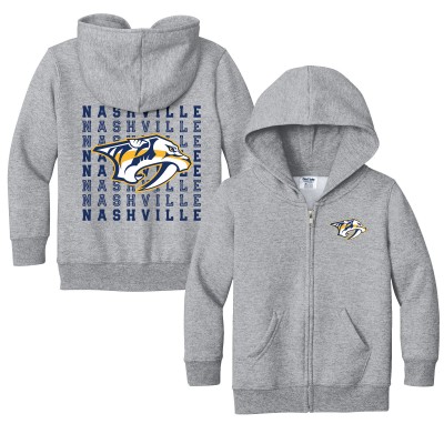 Toddler Nashville Predators Chad & Jake Heather Gray Full-Zip Retro Sweatshirt