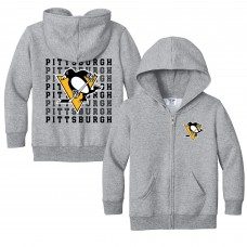 Toddler Pittsburgh Penguins Chad & Jake Heather Gray Full-Zip Retro Sweatshirt
