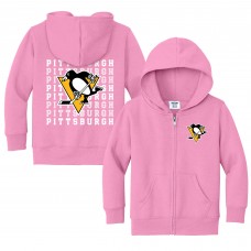 Toddler Pittsburgh Penguins Chad & Jake Light Pink Full-Zip Retro Sweatshirt