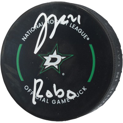 Jason Robertson Dallas Stars Autographed Fanatics Authentic Official Game Puck with Robo Inscription