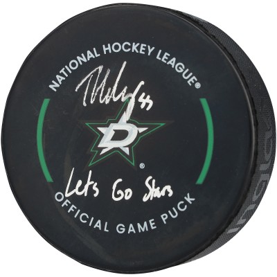 Thomas Harley Dallas Stars Autographed Fanatics Authentic Official Game Puck with Lets Go Stars Inscription