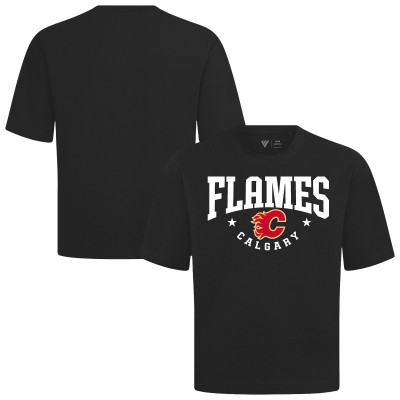 Calgary Flames Levelwear Black Luxe Signature Knit T-Shirt