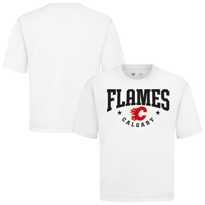 Calgary Flames Levelwear White Luxe Signature Knit T-Shirt
