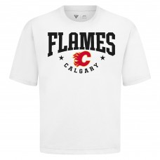 Calgary Flames Levelwear White Luxe Signature Knit T-Shirt