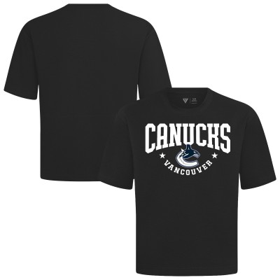 Vancouver Canucks Levelwear Black Luxe Signature Knit T-Shirt
