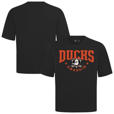 Anaheim Ducks Levelwear Black Luxe Signature Knit T-Shirt
