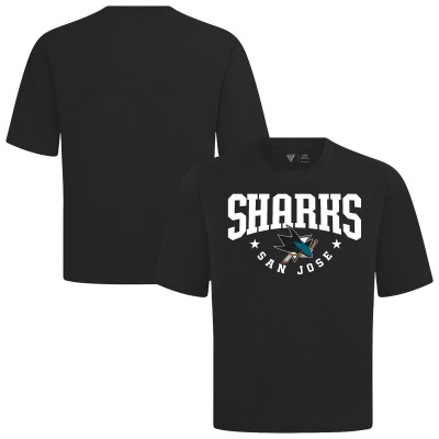 San Jose Sharks Levelwear Black Luxe Signature Knit T-Shirt