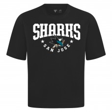 San Jose Sharks Levelwear Black Luxe Signature Knit T-Shirt