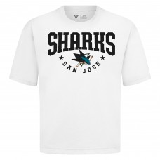San Jose Sharks Levelwear White Luxe Signature Knit T-Shirt