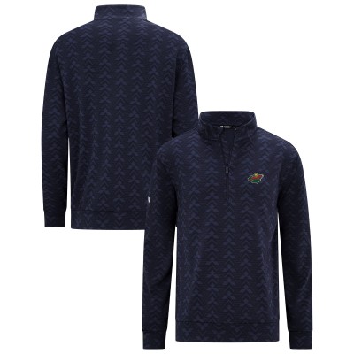 Minnesota Wild Levelwear Navy Chameleon Quarter-Zip Sweatshirt