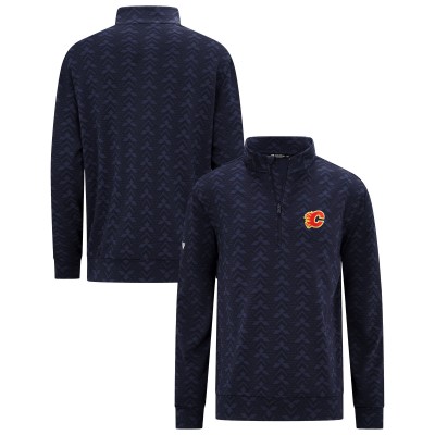 Calgary Flames Levelwear Navy Chameleon Quarter-Zip Sweatshirt
